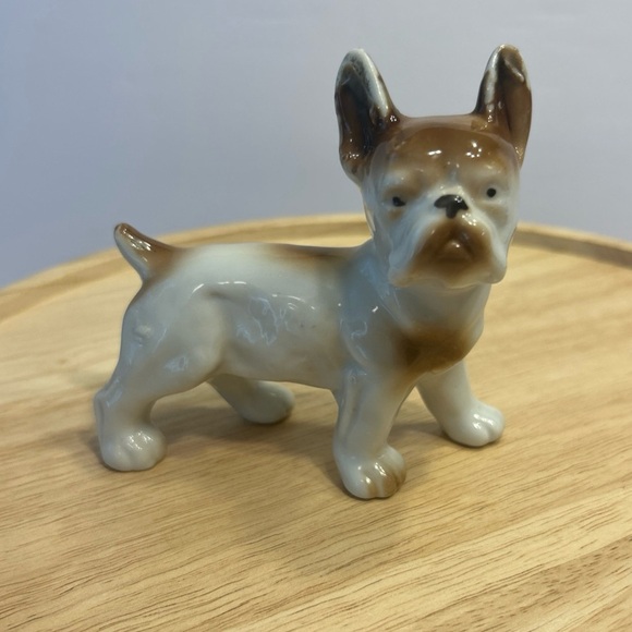 Germany Other - French Bulldog White w/ Tan Markings Japan Porcelain Figurine - Vintage